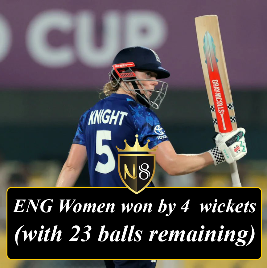 sim_tycoon's tweet photo. Knight mode: activated 🏏⚡
England seals it with style—4 wickets, 23 balls to spare. That’s how you close a World Cup chapter!
#KnightShift #ENGW #CricketWorldCup #WinnersVibe #GameChanger #CricketQueen #VictorySwipe https://t.co/dBc68oAVVe