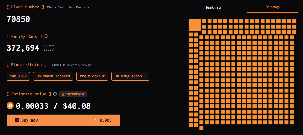 Wow, u dont c that often. 😲
0.008 BTC for a simple bitmap. Well maybe it wasn't that simple for new owner.
The hunt is on 🏹
be the bitmap 🟧