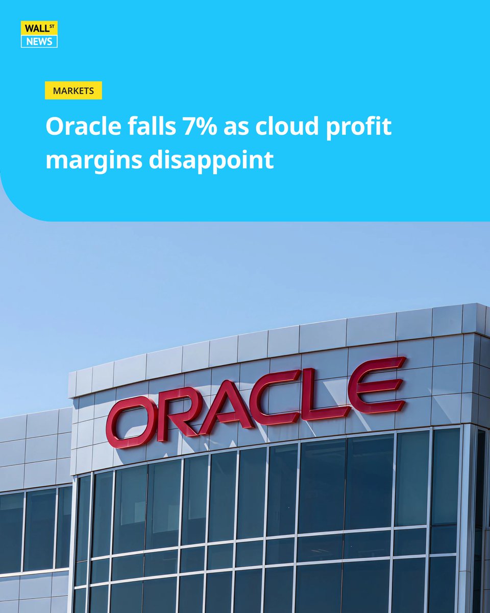 wlst_news's tweet image. Oracle stock fell over 7% after a report showed its Nvidia-powered cloud rentals are far less profitable than expected. Even with shares up 70% this year, investors are watching closely as Oracle’s bold AI bets weigh on short-term margins.

#Oracle #OracleStock
