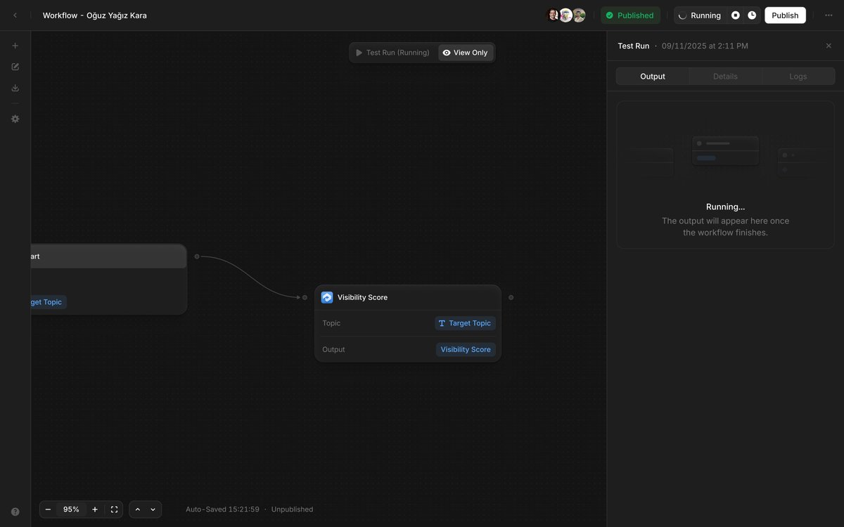oguzyagizkara's tweet image. We've been cooking up workflows @tryprofound 🙏 Stay tuned! Here are some snippets from the big picture