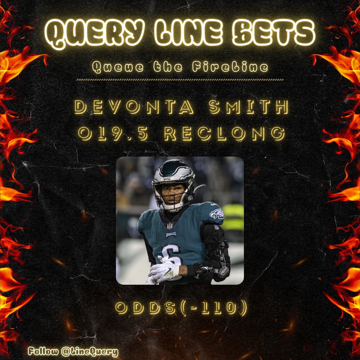LineQuery's tweet image. 🦅 Devonta Smith o19.5 RecLong (-110)

Smith vs the division 🤝 . He&apos;s hit this line in 16/25 divisional matchups. NYG ranks 7th in explosive plays of 20+ yards allowed. 4th in 30+ yards allowed. 

📊 Data: @propsdotcash+ @GDI_App+ @gimmethedog
 
#GamblingTwitter #NFLPicks