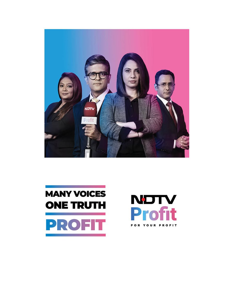 NDTVProfitAlpha's tweet photo. Strong markets need strong voices.

At NDTV Profit, our anchors bring diverse perspectives and fearless questions — but always arrive at one truth.

The truth that matters to you. #ForYourProfit https://t.co/BpjhhxWFFc