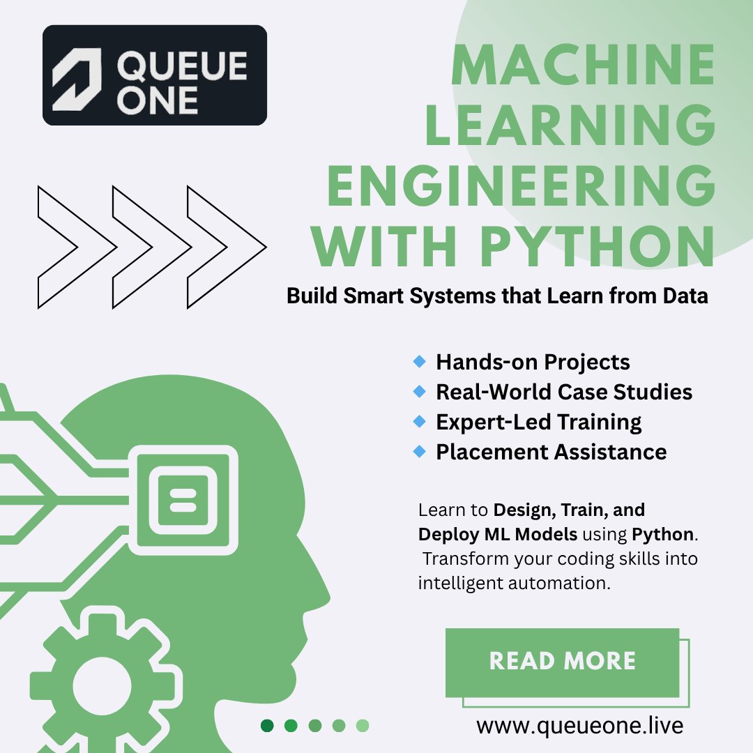 queueonee's tweet image. 🚀 Master Machine Learning with Python!
Learn how to build, train & deploy real-world ML models.
Hands-on projects, expert mentors & placement support included.
#MachineLearning #Python #DataScience #QueueOne #AITraining #MLCourse #TechSkills #LearnAI #CareerGrowth #UpSkill