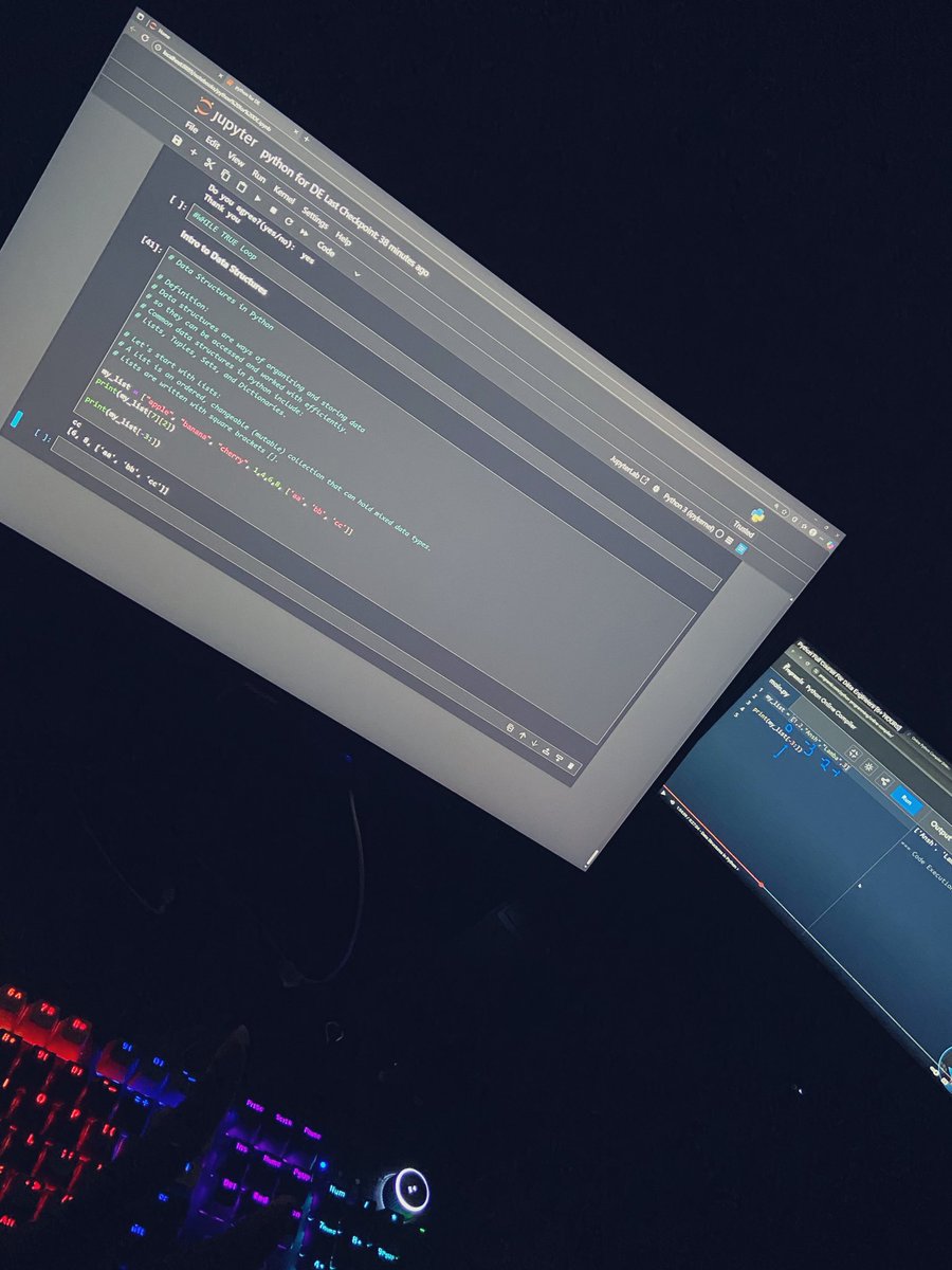 iam_daniiell's tweet image. 𝗗𝗮𝘆 𝟲: 𝗟𝗼𝗼𝗽𝘀 &amp;amp; 𝗗𝗮𝘁𝗮 𝗦𝘁𝗿𝘂𝗰𝘁𝘂𝗿𝗲𝘀 

Spent 2 hours deep in loops today. My brain hurts but I finally get why loops are the backbone of DE.
Here’s what actually made sense 🧵

𝗪𝗵𝘆 𝗟𝗼𝗼𝗽𝘀 𝗠𝗮𝘁𝘁𝗲𝗿
You’re dealing with thousands, sometimes millions of…