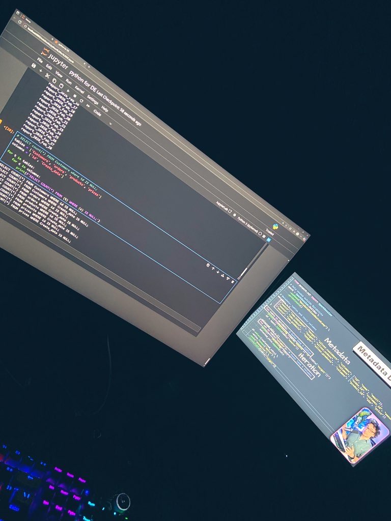 iam_daniiell's tweet image. 𝗗𝗮𝘆 𝟲: 𝗟𝗼𝗼𝗽𝘀 &amp;amp; 𝗗𝗮𝘁𝗮 𝗦𝘁𝗿𝘂𝗰𝘁𝘂𝗿𝗲𝘀 

Spent 2 hours deep in loops today. My brain hurts but I finally get why loops are the backbone of DE.
Here’s what actually made sense 🧵

𝗪𝗵𝘆 𝗟𝗼𝗼𝗽𝘀 𝗠𝗮𝘁𝘁𝗲𝗿
You’re dealing with thousands, sometimes millions of…