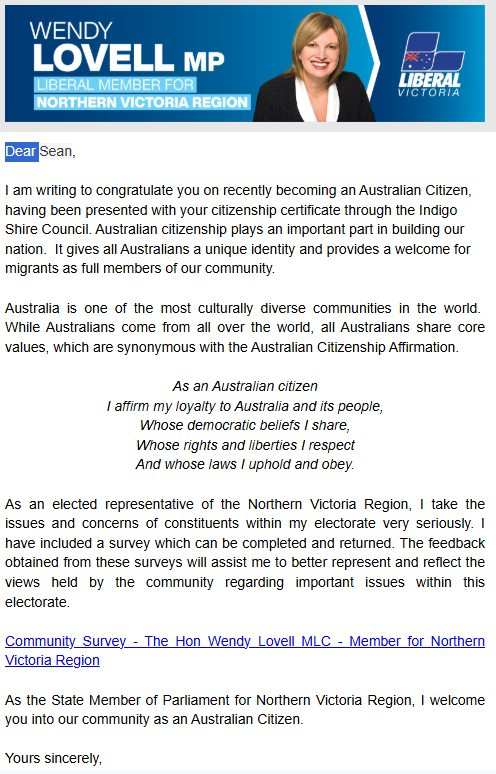 I thought being born in the country made me a citizen.
<a href="/WendyLovellMP/">Wendy Lovell MP</a>