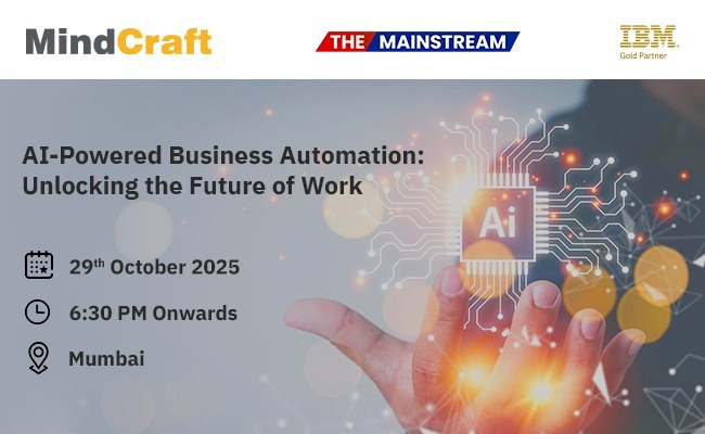 TheMainstream7's tweet image. The BFSI landscape is evolving- faster, smarter and more automated than ever!  

Against this backdrop, MindCraft and IBM in collaboration with The Mainstream invites you to “AI-Powered Business Automation: Unlocking the Future of Work”. 

#TheMainstream #MindCraft #IBMAutomation