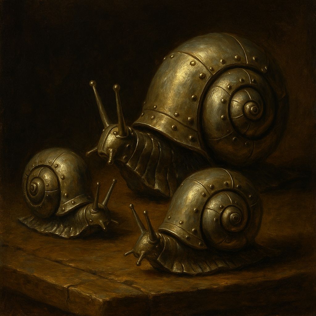 Hoort, hoort! Staelslakken kruypen nu alomme—’t getal der plaetsen is bynae verdubbel’t. Langsaem gaen zij, maer staelvast vermeerderen zij!  #Staelslak #KlimaetKolder #Staalslakken