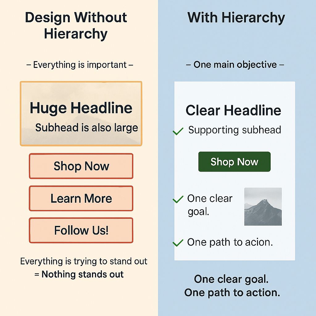 Replo__Expert's tweet image. One mistake that changed how I design:
I used to make everything on a page “stand out.”
The result? Nothing stood out.
Now: one goal, one CTA, and everything supports it.
Hierarchy > decoration.
#UIDesign #UXTips #CRO #LandingPageDesign #WebDesign #UIUX