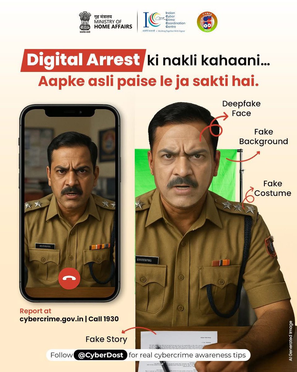 Don’t get trapped in a digital arrest — real police don’t call online #CyberAwareness #StaySafeOnline