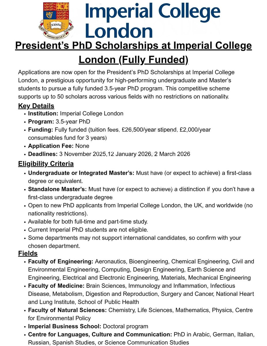 Scholarship for PhD tweet media