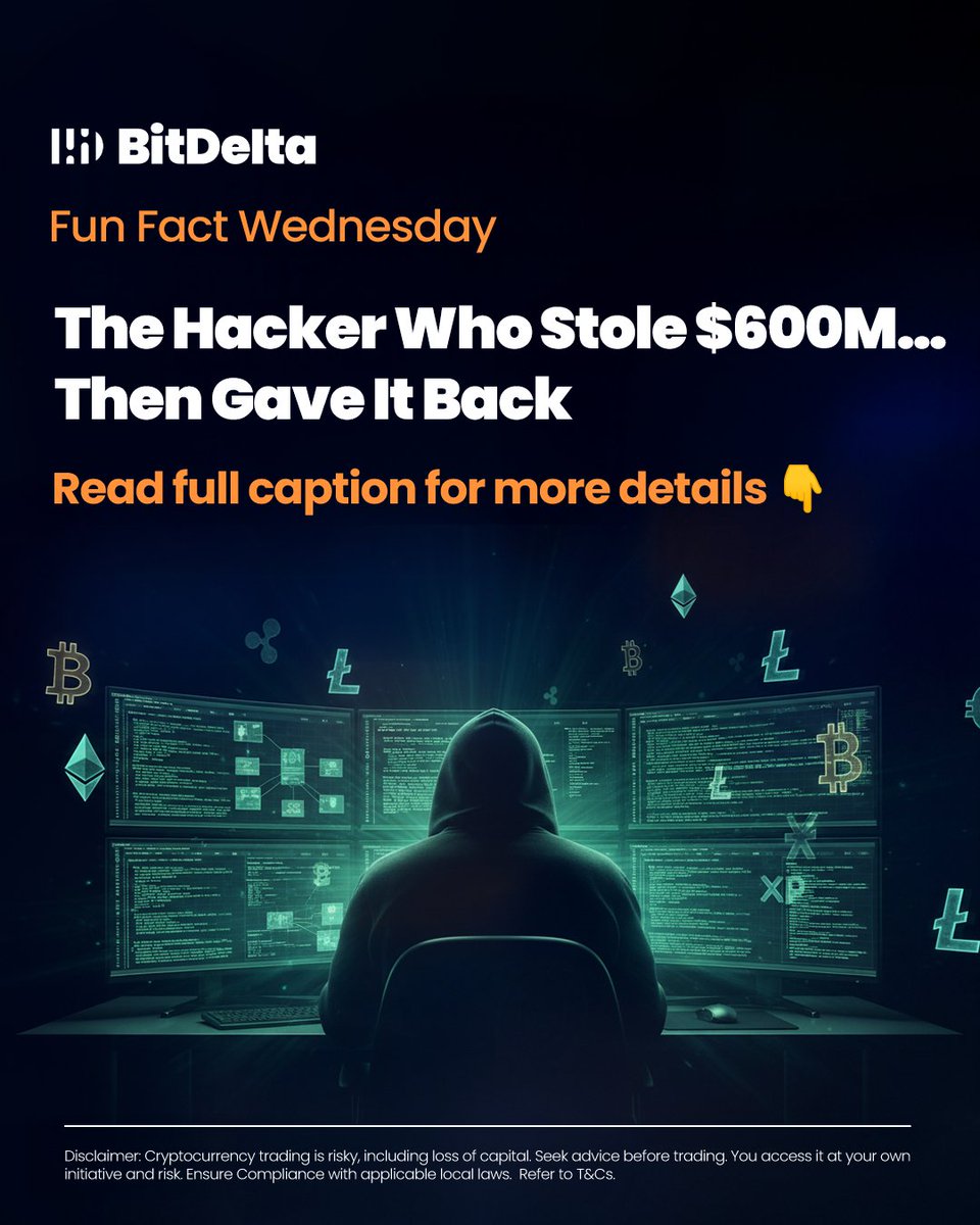 bitdelta's tweet image. In 2021, a hacker stole $600 million from Poly Network, one of the biggest crypto heists in history.

But here’s the twist: he returned it all. 💸

The hacker said it was “for fun” and to teach the company a lesson.

Poly Network even offered him $500,000 and immunity for…