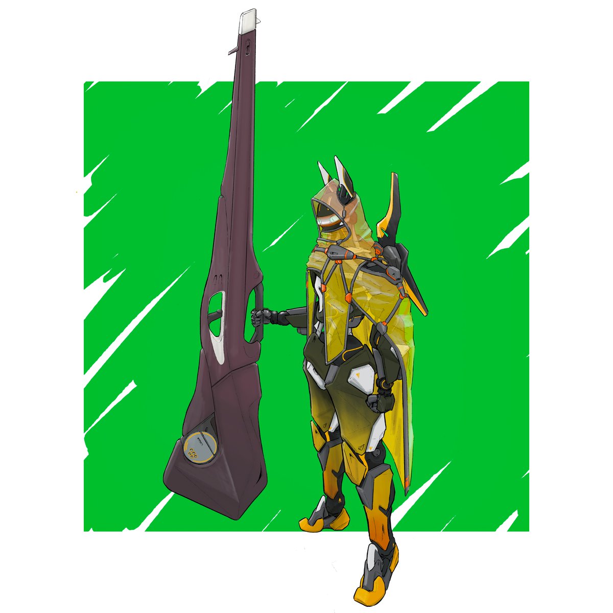 RA_D1N's tweet photo. スナイパーロボ描いた！ https://t.co/FeYNeRnppA