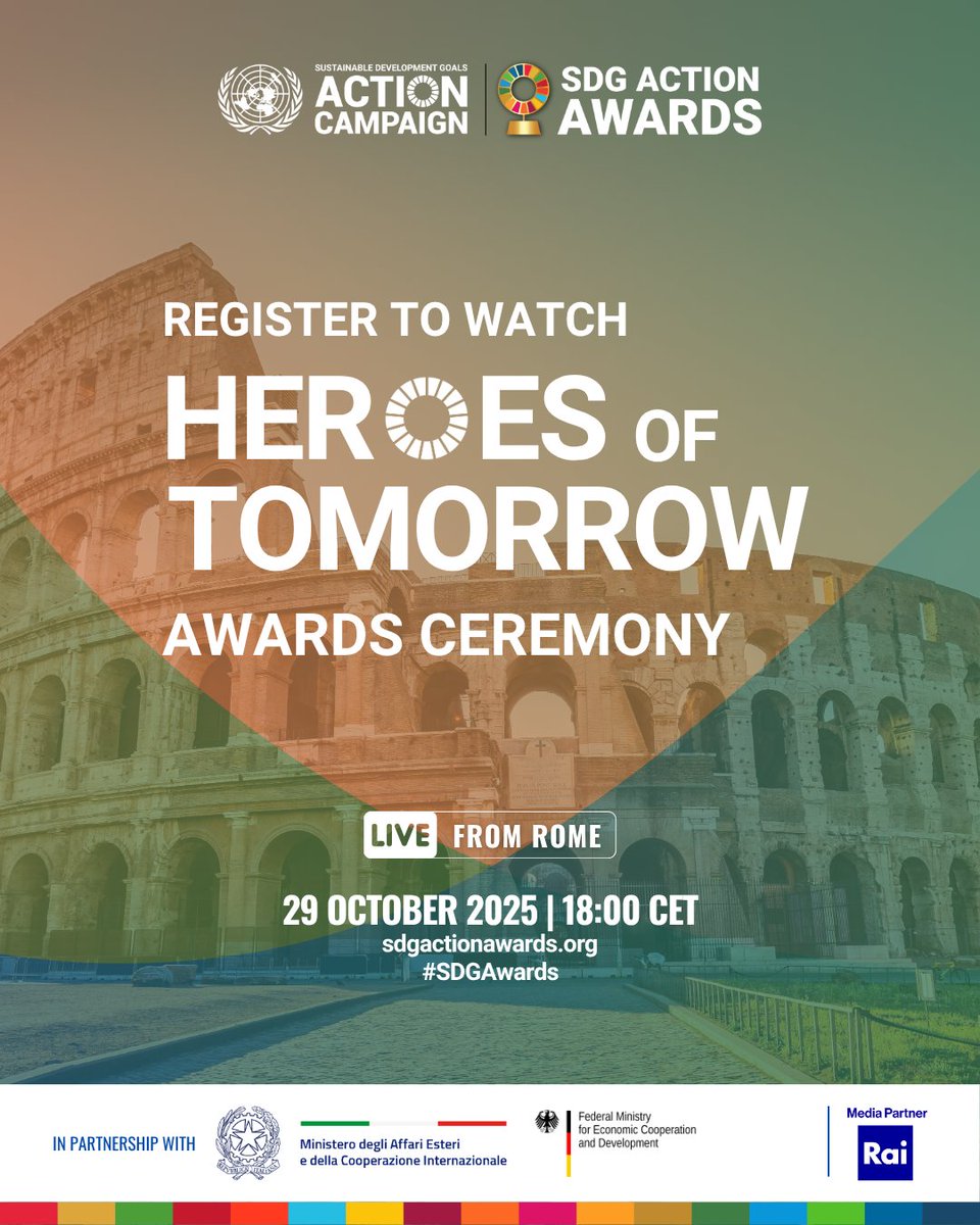 pontimari's tweet image. I&apos;m delighted to announce the Heroes of Tomorrow: UN #SDGAwards Finalists who are turning vision into action—transforming today’s challenges into solutions for a sustainable future.

Join me &amp;amp; register now to watch the UN @SDGAction Awards Ceremony: sdgactionawards.org/register