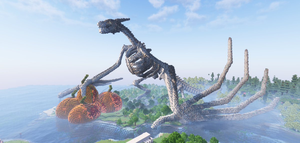 Just a little something special to go with the Halloween season on 9 Lives SMP.  Skeleton Dragon by twitch.tv/pandiiboo
<a href="/PandiiBoo/">PandiiBoo</a>