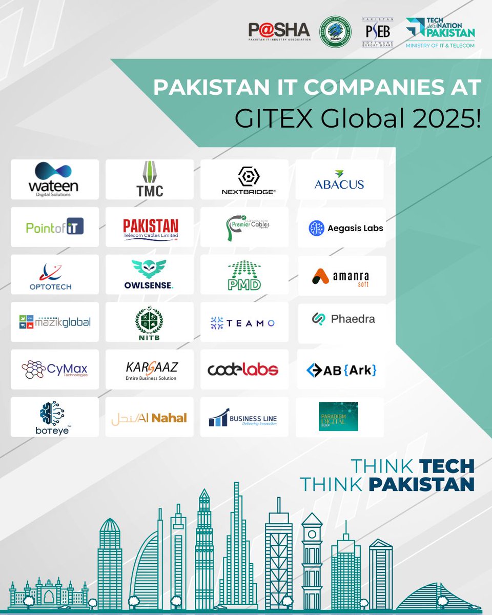 TechDestPak's tweet image. Pakistan is making a powerful return to GITEX Global 2025!
This year, a dynamic delegation of Pakistani startups, tech companies, and innovators will represent the nation’s rapidly growing digital ecosystem at one of the world’s largest technology exhibitions in Dubai.