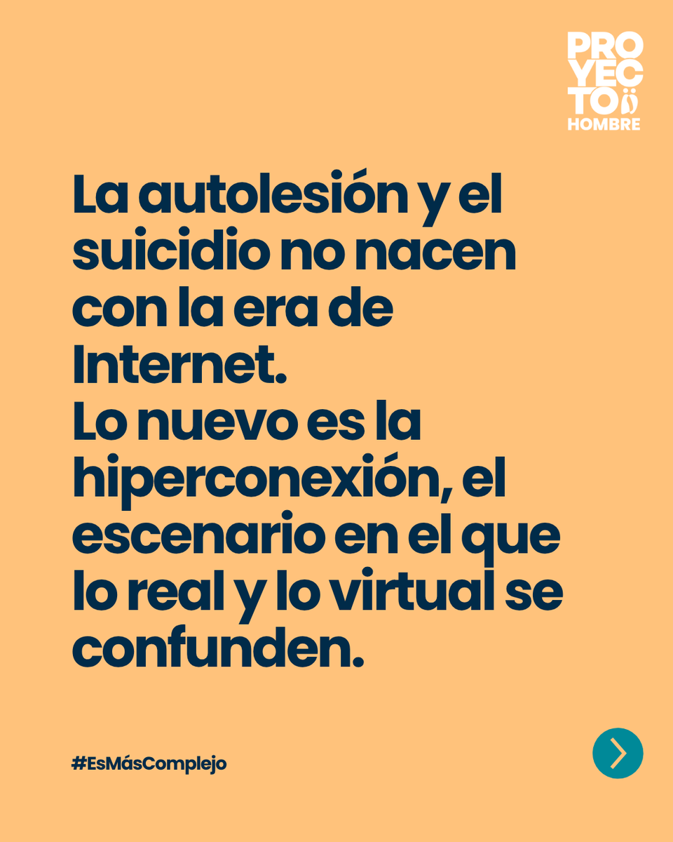 ¿Qué pasa cuando la vida emocional de tantos jóvenes se entrelaza con su presencia digital? ¿Qué lugar ocupan hoy palabras como cibersuicidio o autolesión online? #RevistaProyecto118
✍️Lee más aquí: proyectohombre.es/articulos/prev…  
#SemanaDeLaSaludMental