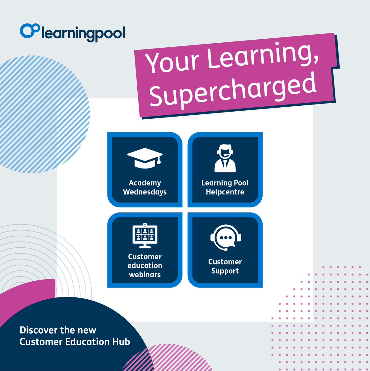 LearningPool's tweet image. 💡 Midweek spotlight: the Customer Education Hub!
Step-by-step tutorials, expert tips, resources, and interactive learning — everything you need to get the most from Learning Pool.
🚀 Explore now: hubs.ly/Q03Mhx-C0
#CustomerSuccess #LearningPool #CustomerEducation