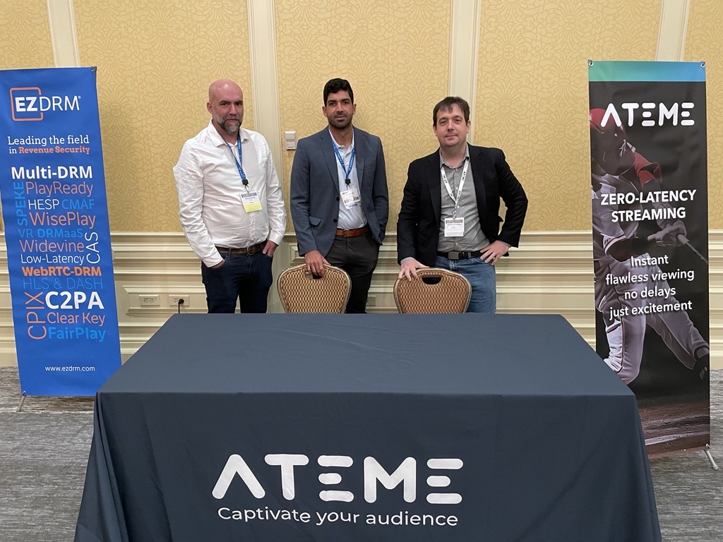 ateme_x's tweet photo. 🎬 Ateme at #StreamingMedia 2025!
Two panels today with François Guilleautot & Mickael Raulet on sports monetization and next-gen codecs.
Driving efficiency, innovation & smarter streaming.
#Ateme #Streaming #SportsTech https://t.co/p637iBkPSb