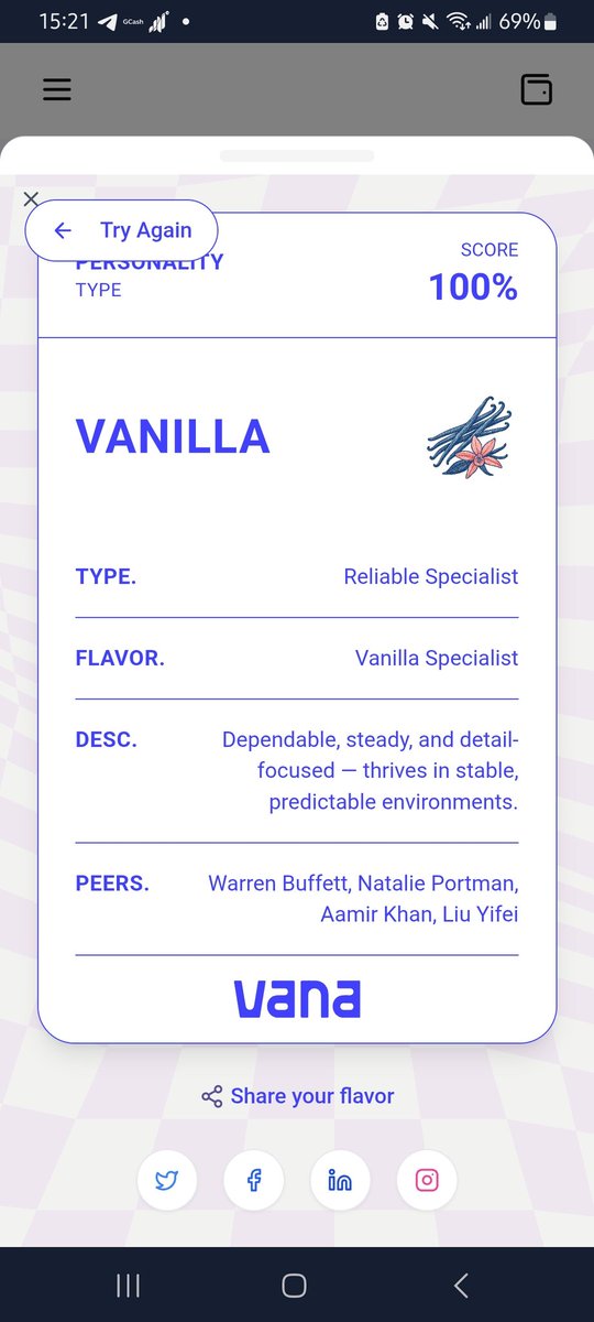 If I was an Ice Cream Flavour, I'd be Vanilla, Dependable, steady, and detail-focused — thrives in stable, predictable environments..
Taste your data: app.vana.com #datarevolution
<a href="/vana/">vana</a>