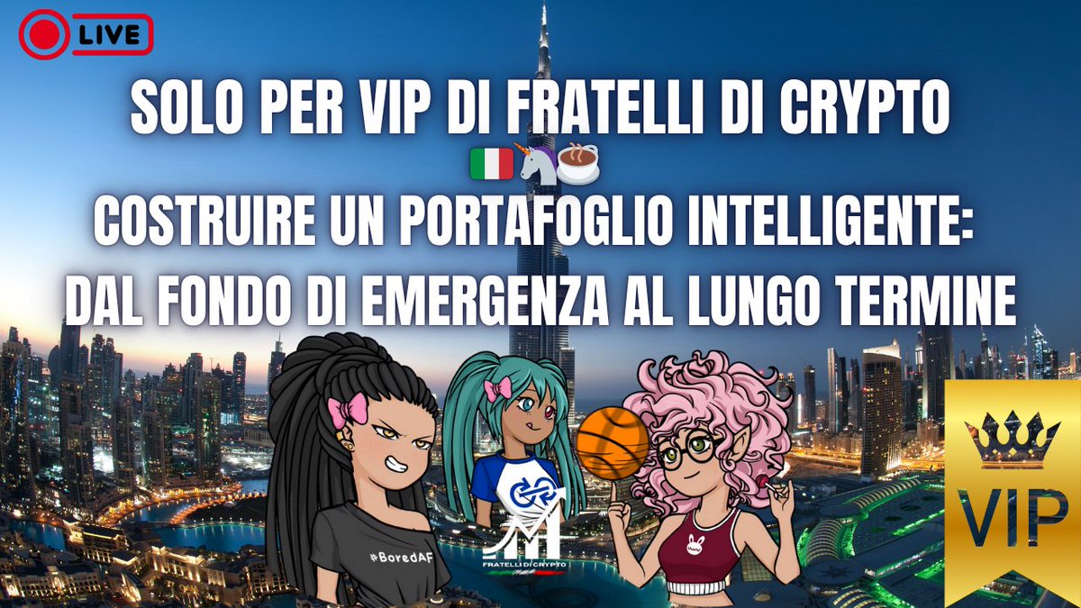 Fratelli Di Crypto (@fratellidcrypto) on Twitter photo 🎥 Solo per i VIP di Fratelli di Crypto! 🇮🇹🦄☕️ 
📅 Giovedì alle 21:00, diretta esclusiva nel canale VIP per la prima puntata di un argomento super richiesto dalla community:
💼 Come costruire un portafoglio sul medio e lungo termine!
Parleremo di:
– Tipologie di portafogli: 🎥 Solo per i VIP di Fratelli di Crypto! 🇮🇹🦄☕️ 
📅 Giovedì alle 21:00, diretta esclusiva nel canale VIP per la prima puntata di un argomento super richiesto dalla community:
💼 Come costruire un portafoglio sul medio e lungo termine!
Parleremo di:
– Tipologie di portafogli: