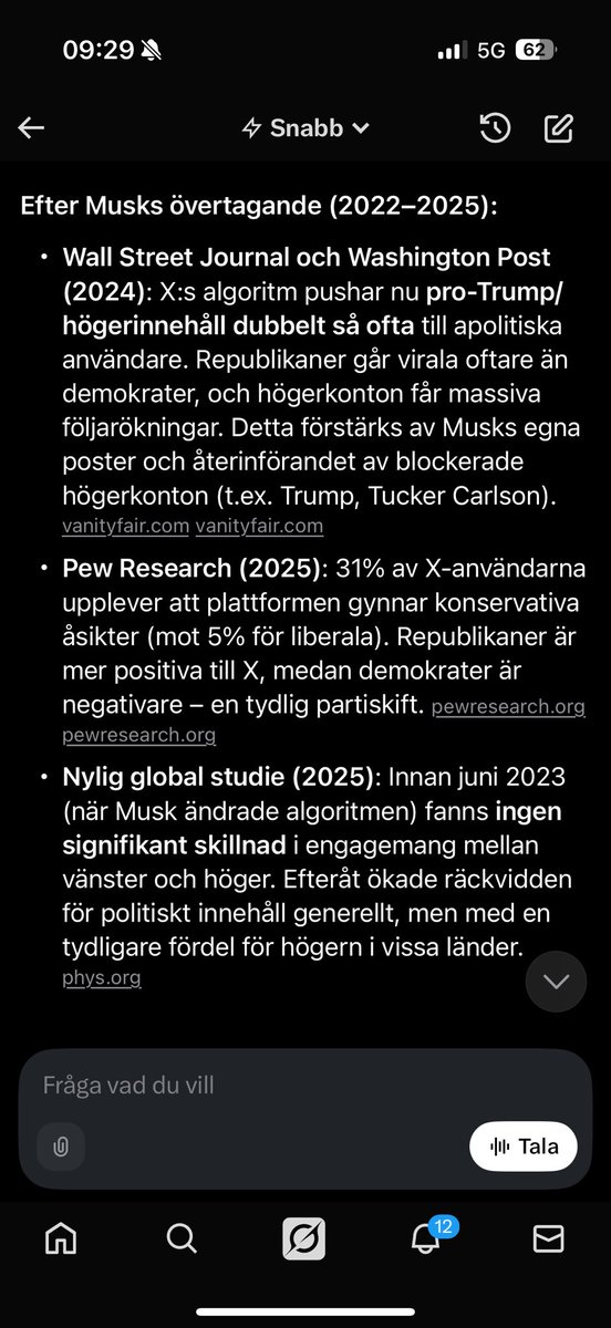 ebbiskatt's tweet photo. @mjalthugg Såhär svarar xAI/Grok. Kanske inte tystar vänsteråsikter men premierar de som orienterar sig åt höger. https://t.co/Ta3L68L097