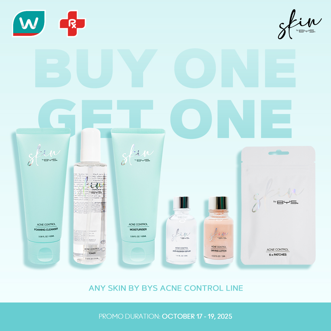 WatsonsPH's tweet image. TWO is better than one, even in fighting acne. 🤝✨

Get double the acne control! BUY 1 and GET 1 more free on all @skinbybysph Acne Control products this October 17-19, 2025.

Available at any Watsons nationwide!

#SkinByBYS #AcneControl #WatsonsPH