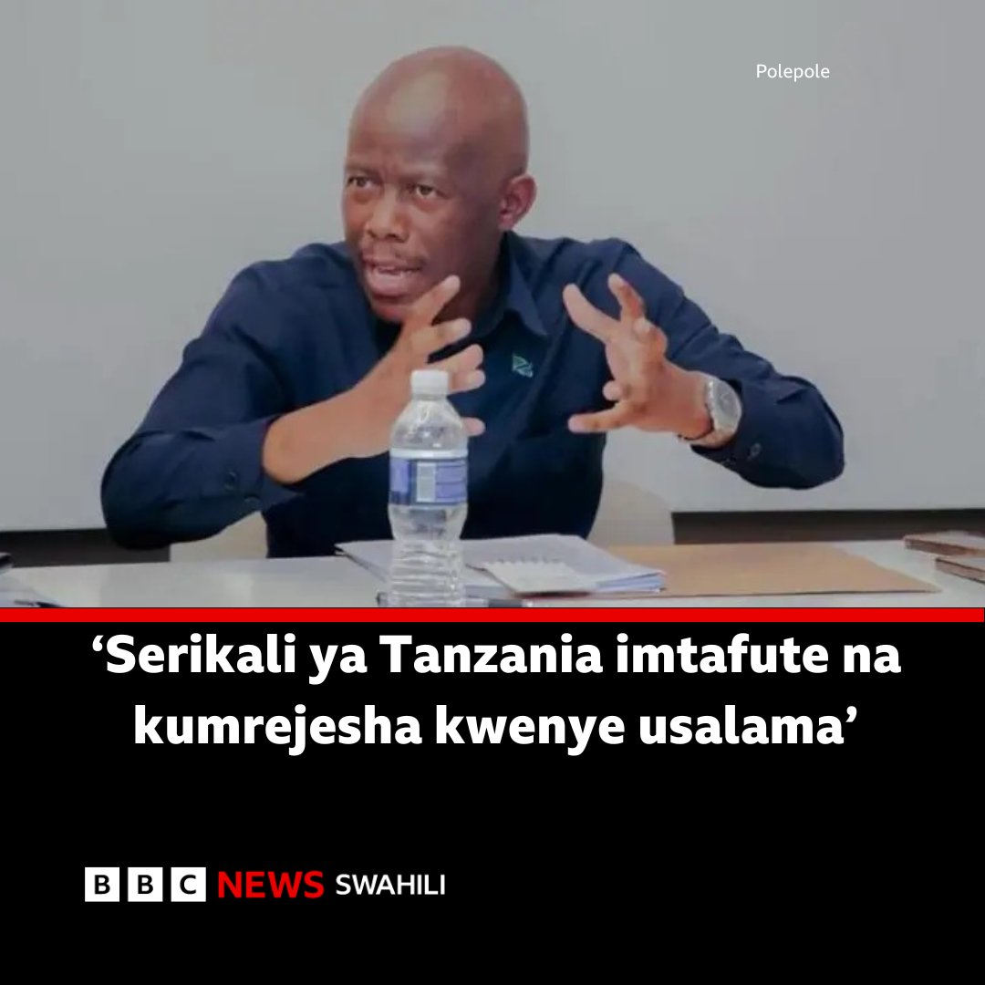 bbcswahili's tweet image. Shirika la Amnesty International lazitaka mamlaka za Tanzania kufichua alipo Polepole
bbc.in/4ofMabv