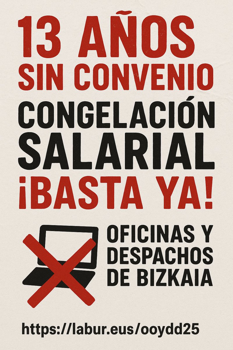 Oficinasenlucha's tweet photo. Si trabajas en Bizkaia como informático, ingeniero, administrador de fincas, colegio oficial o cualquier otro sector de oficinas que no tenga convenio provincial o estatal puedes unirte: https://t.co/3hr5Sh212G https://t.co/iU62BeYIf3