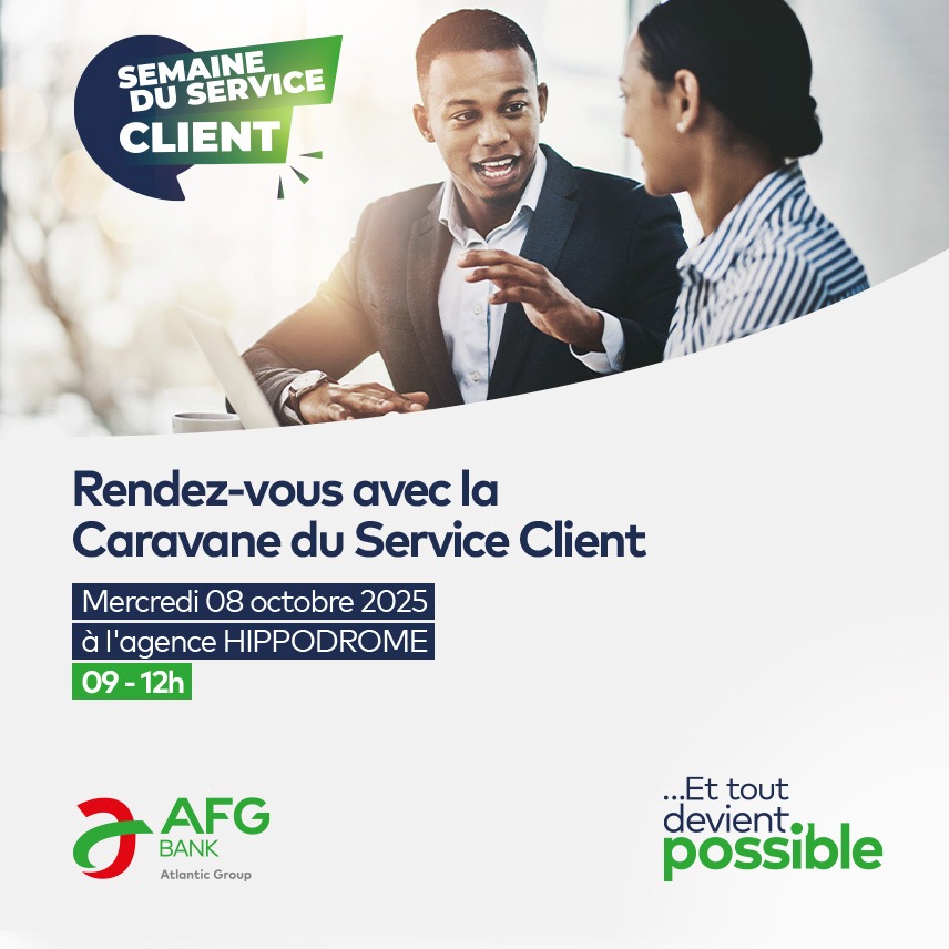 AFGBankCameroun's tweet image. Yaoundé !
Ce matin la Caravane CX se déploie du côté de l&apos;agence Hippodrome...

On se donne RDV à partir de 9h.😉

#MissionPossible #SemaineDuServiceClient #OrientationClient #AFGBankCameroun #EtToutDevientPossible