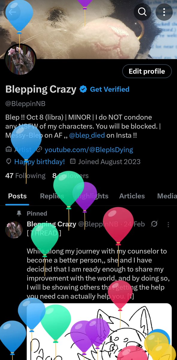 BleppinNB's tweet photo. Today is my birthday !!! I'm honestly so proud of myself for coming this far !!!!! https://t.co/G7Kfoi5J1X