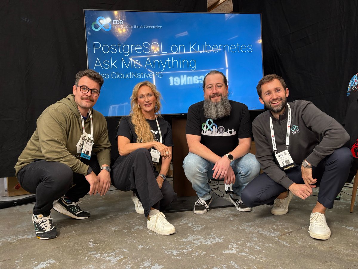 EDBPostgres's tweet image. Godmorgen Danmark :flag-dk:
Lots of great conversations yesterday at Cloud Native Denmark following our "#PostgreSQL on #Kubernetes AMA," and we got to meet with several @CloudNativePg users as well! Looking forward to another great day connecting with the community