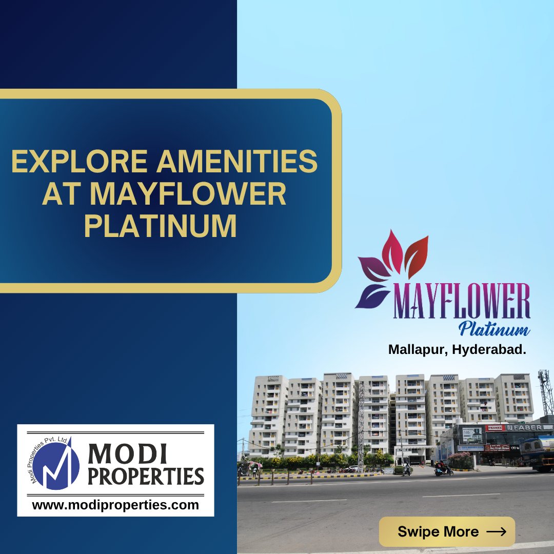 ModiProjectshyd's tweet photo. ✨ Explore luxury &amp; comfort at Mayflower Platinum!
Your dream home awaits with world-class amenities designed for every lifestyle. 🏡

#MayflowerPlatinum #MallapurHomes #LuxuryLiving #ModernAmenities #HyderabadRealEstate #DreamHome #ReadyToOccupy https://t.co/3w4VHf9Etb