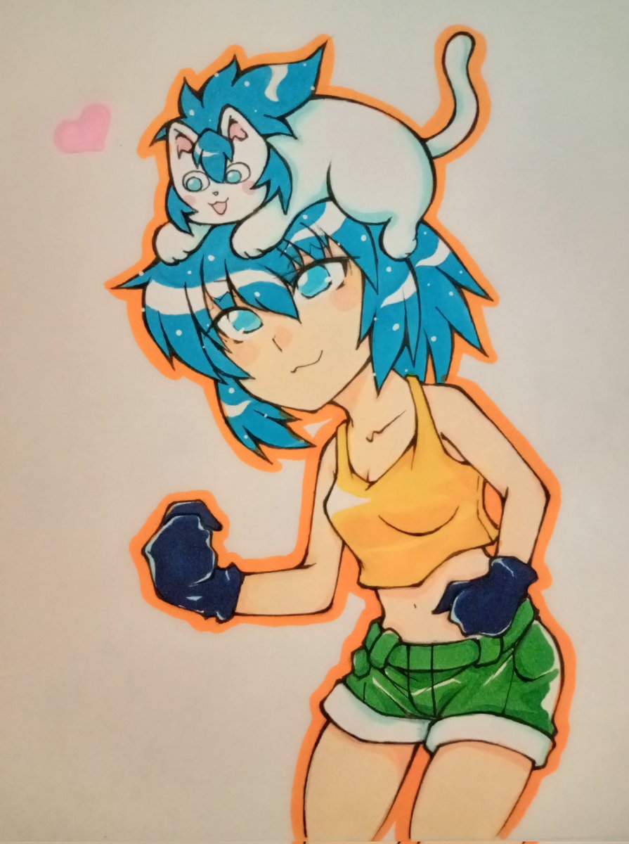 最強コンビ爆誕✨

勢いで描いたレオナとレオにゃん😼
#KOF
