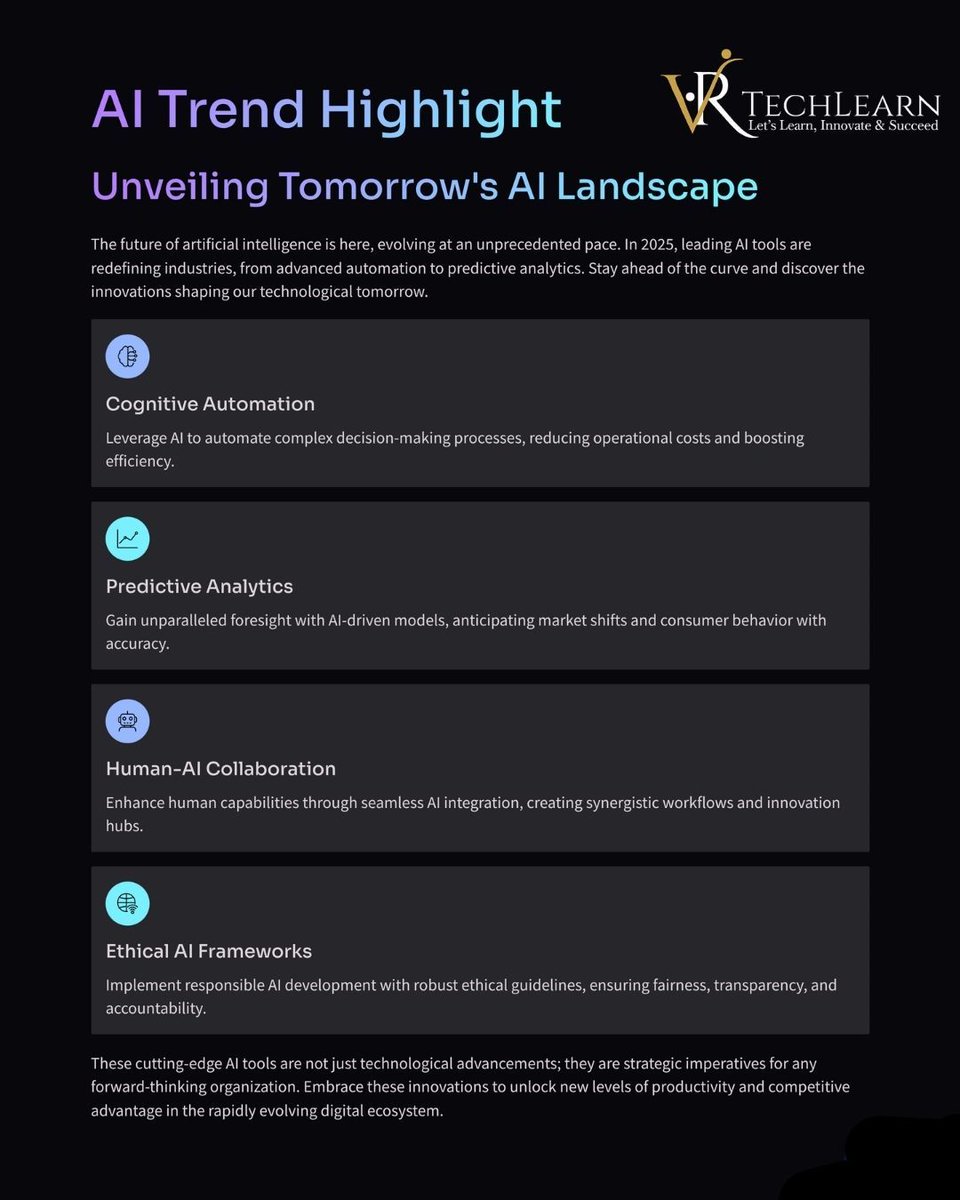 RVTechLearn's tweet image. 🚀 Learn. Create. Innovate. At **RVTechLearn**, we simplify tech and empower minds in **AI, ML, Cloud, and IT** 🌐 #RVTechLearn #TechNews #Innovation #AI #ML #CloudComputing #DataScience