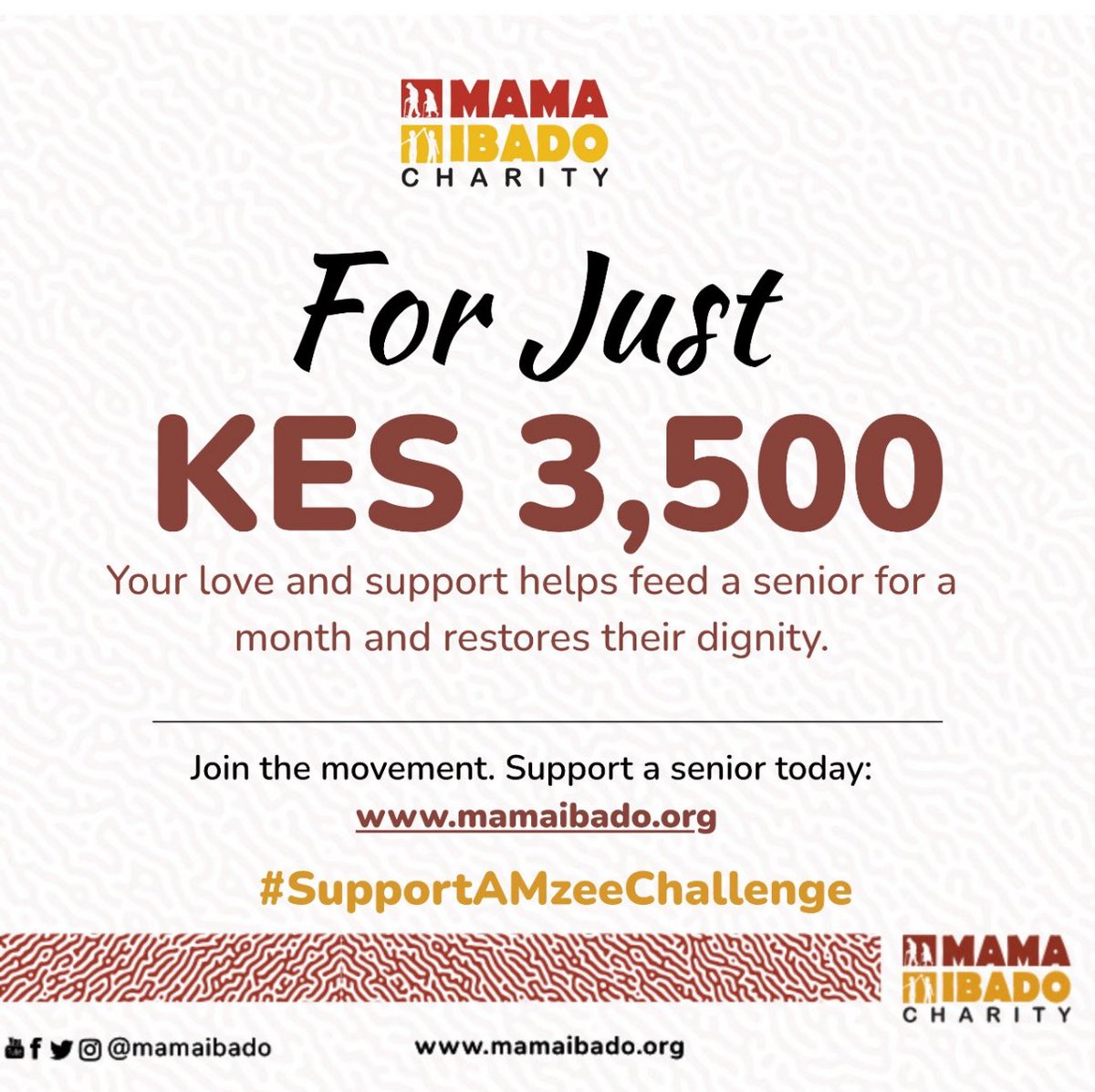 SamatarGuleid's tweet photo. For just KES 3,500, you can change a life.
That’s one month of food, comfort, and dignity for a vulnerable senior. Let’s stand together and ensure no senior goes to bed hungry.
Visit https://t.co/RnEakwWkxx to support. Join the #SupportAMzeeChallenge today! https://t.co/me9ueNWLk1