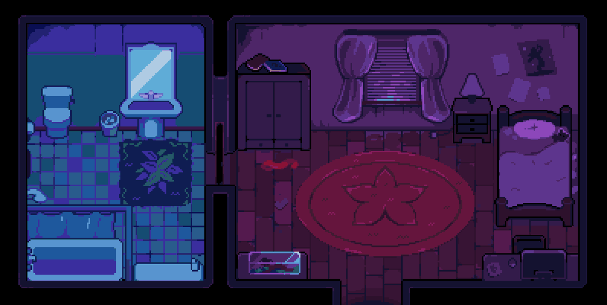 MythicalVoids's tweet image. Dark apartment

#gamedev #pixelart