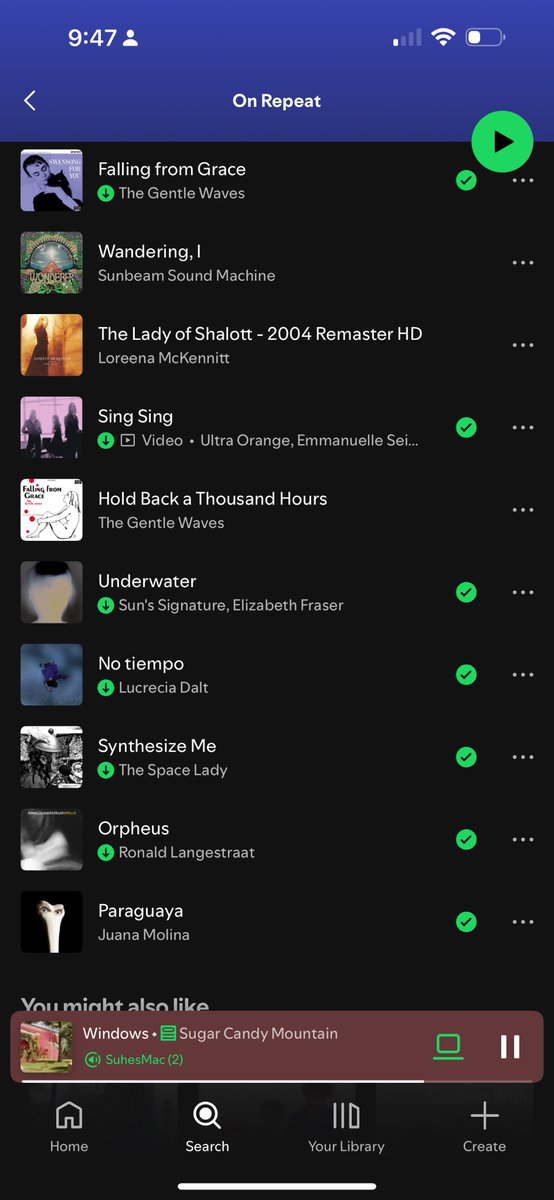 me and my on repeat 💚