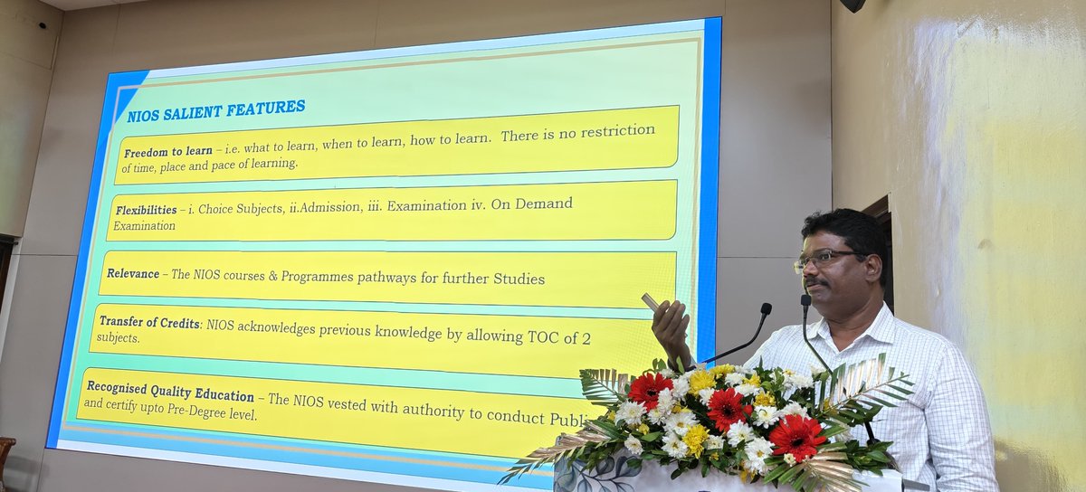 pibchennai's tweet image. &quot;Vartalap&quot; Media Workshop at Karaikudi session highlights: Vijayasanthanam, Joint Director (Admin)/Regional Director, National Institute of Open Schooling #NIOS, Chennai, gave an insightful session presented on &quot;School Education Through Open and Distance Learning Mode (ODL).&quot;