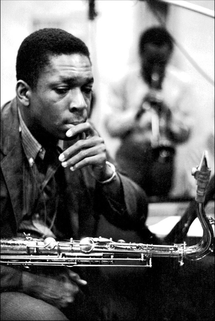 John Coltrane &amp; Miles Davis during the recording of “Kind of Blue”