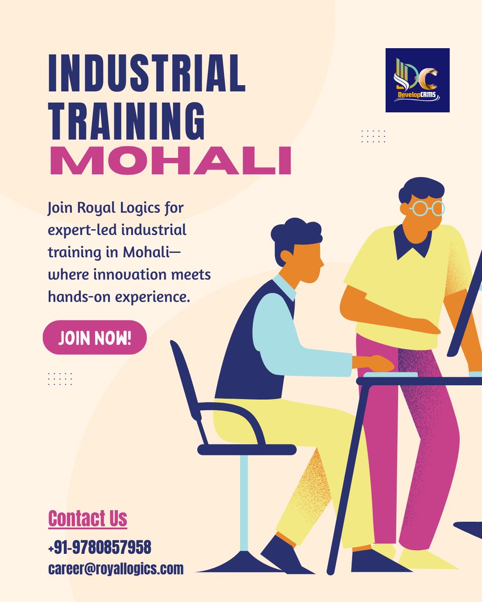 royallogics's tweet photo. 🚀 Boost Your Career with Industrial Training in Mohali!

Join Royal Logics for expert-led industrial training in Mohali—where innovation meets hands-on experience.

📍Location: Mohali
🌐 Visit: https://t.co/8Gie6SBQ1w
Start building your future today! 💡💪

#IndustrialTraining https://t.co/miDRpuNUfi
