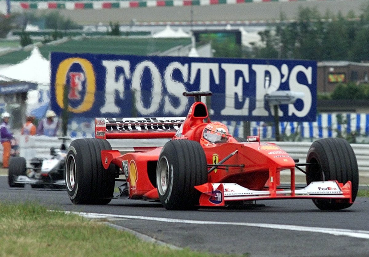 schumacher's tweet photo. Celebrating the 25th anniversary of one of the most emotional and important victories in the history of @F1
 
Michael leaves Ferrari's pit after making a second pit stop during the @F1 Japanese Grand Prix at the Suzuka Circuit – the moment he takes the lead against Mika Häkkinen. 
 
Ross Brawn talks him trough on the radio:
“When you get out, he'll be there. You're looking good. 
It's looking good. 
It's looking good. 
It's looking fantastic, Michael! 
Well done. Well done. Fantastic. Just keep it on the road now!”
 
Pictures courtesy of #AFP
 #KeepFighting #TeamMSC #OTD