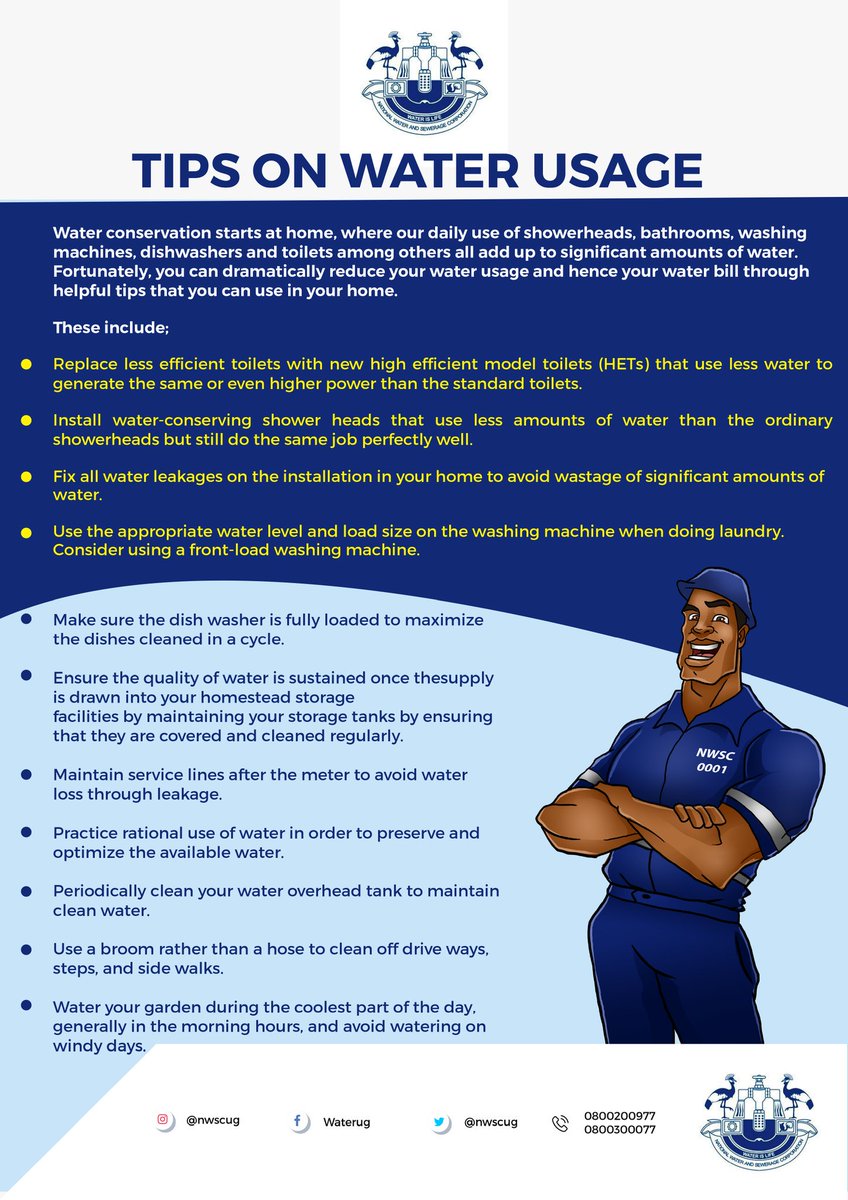 nwscug's tweet photo. #NwscTips

Check out our daily water saving tips and make big savings on your monthly expenditure. #WeCare  @NWSCMD https://t.co/yM23Ad7okq