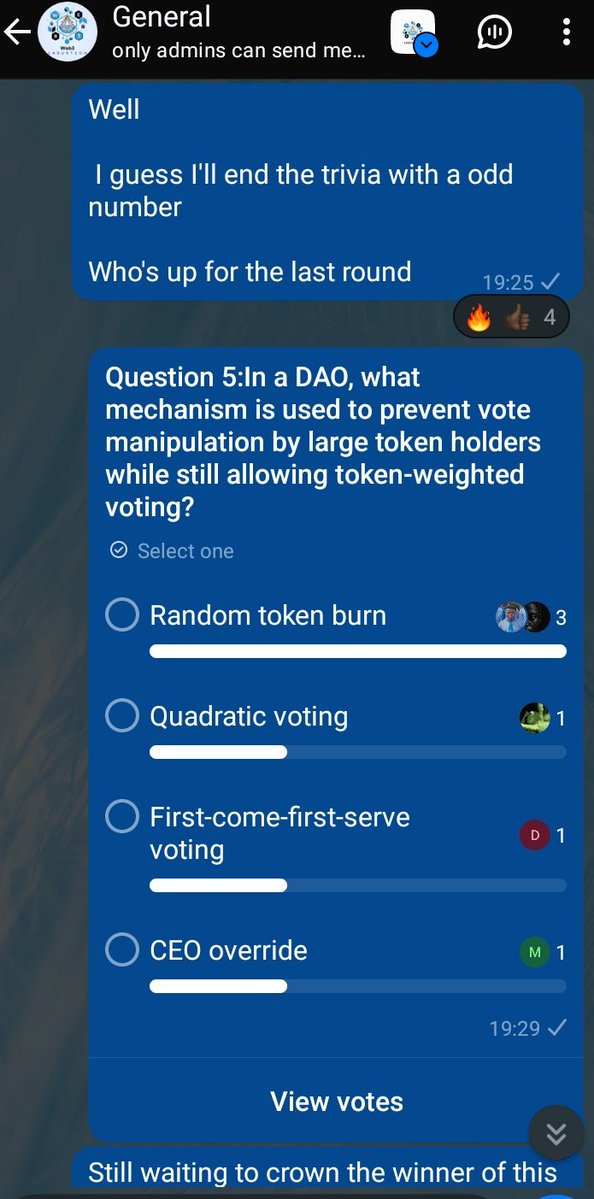 web3lasustech's tweet image. Yesterday’s trivia was pure brain flexing 🔥🔥
Big shout out to everyone who participated ...
y’all really showed what decentralised intelligence looks like 🧠
Also our quick minds 👇
@aliyah_ibidun @orangie803
@EliasLyon19
Let’s keep the energy up ...next round loading
