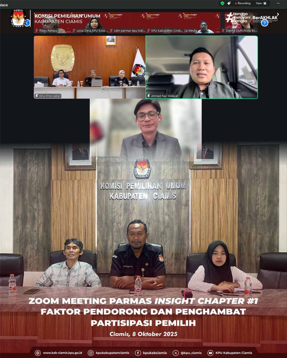kpu_ciamis's tweet image. #TemanPemilih

*📢 KPU Kabupaten Ciamis Hadir dalam PARMAS INSIGHT #Chapter1!*

Hari ini, KPU Kabupaten Ciamis turut hadir secara virtual dalam kegiatan PARMAS INSIGHT #Chapter 1 yang mengangkat tema:
&quot;Faktor Pendorong dan Penghambat Partisipasi Pemilih&quot; 🗳️