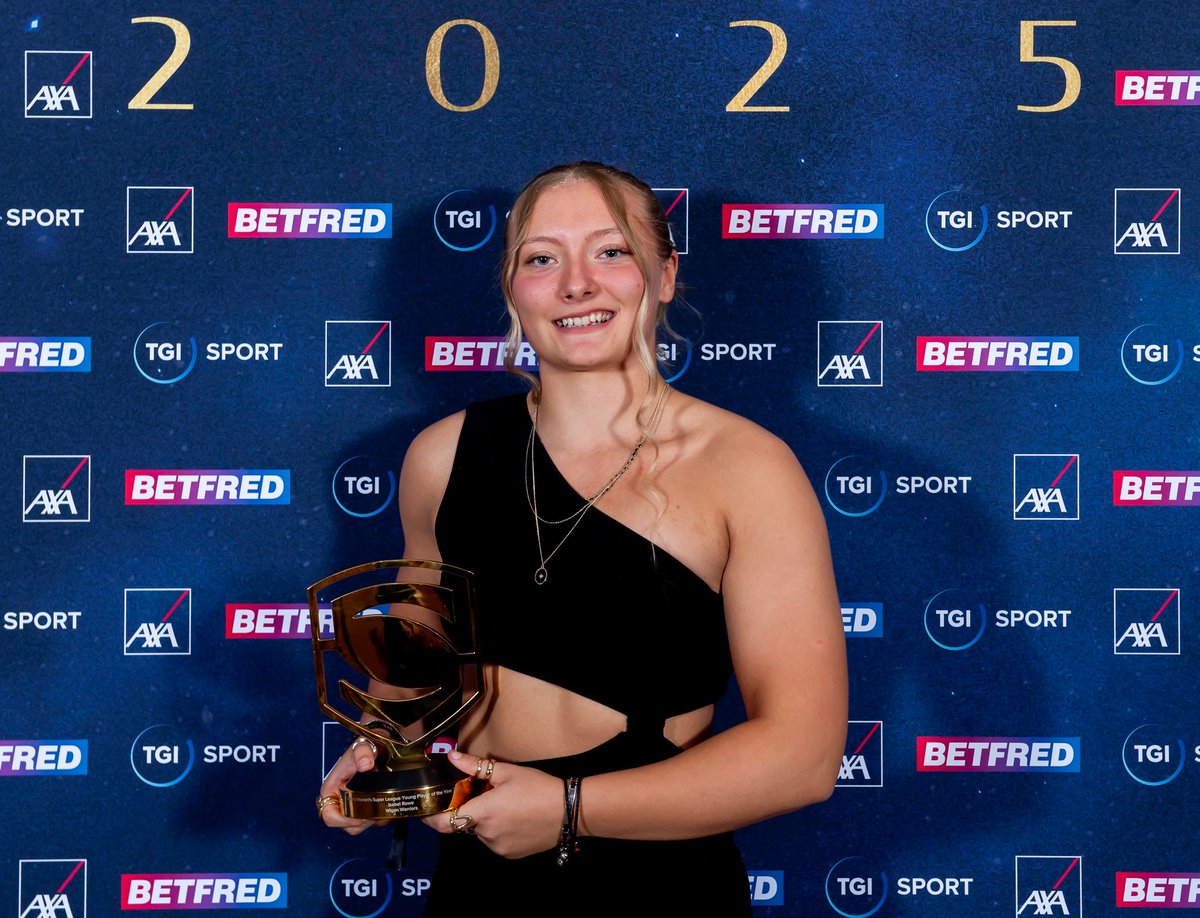 WiganWarriorsRL's tweet image. 🏆💫 Inspirational Izzy Rowe - Women&apos;s @SuperLeague Young Player of the Year! 👏 

#WWRL
