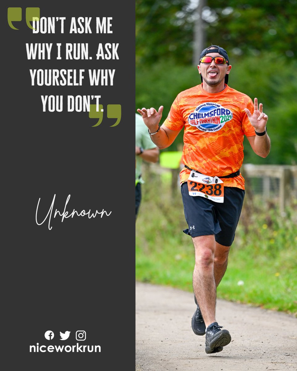 As we head to the Chelmsford Marathon &amp; Half Marathon this weekend, there may be times when friends and family will question the sanity of the runners...perhaps even some of the runners may even question it themselves! 
This is such an apt quote ahead of a big race! You got this!