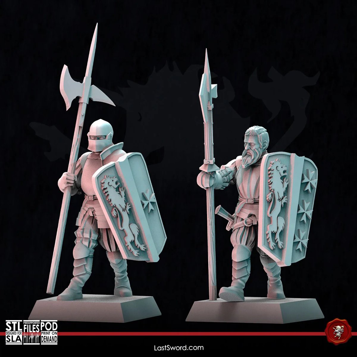 High Kingdom: Paymaster’s Guard, Halberds and GreatSwords
Only the most seasoned soldiers can aspire one day become part of his personal guard.
Get yours at: loom.ly/6oNMiGA
-
#citiesofsigmar #empire #the9thage #warhammer #aos #3dprint #dnd  #lastswordminiatures