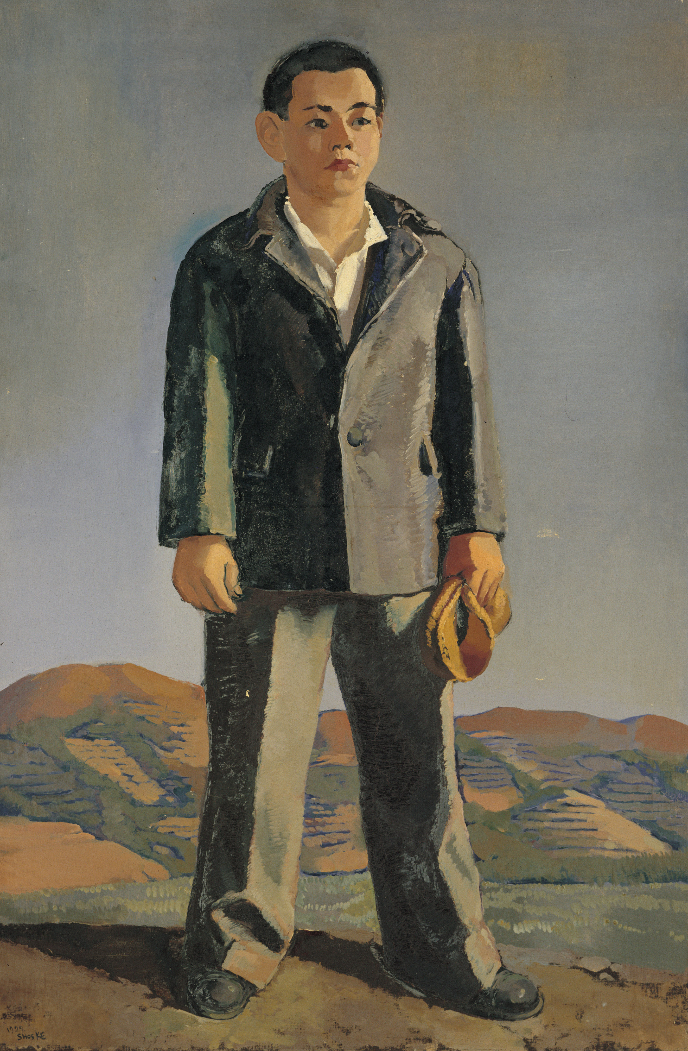 奥野北雄 真作 【般若】 油彩画 絵画 二元会常任委員審 インパクト