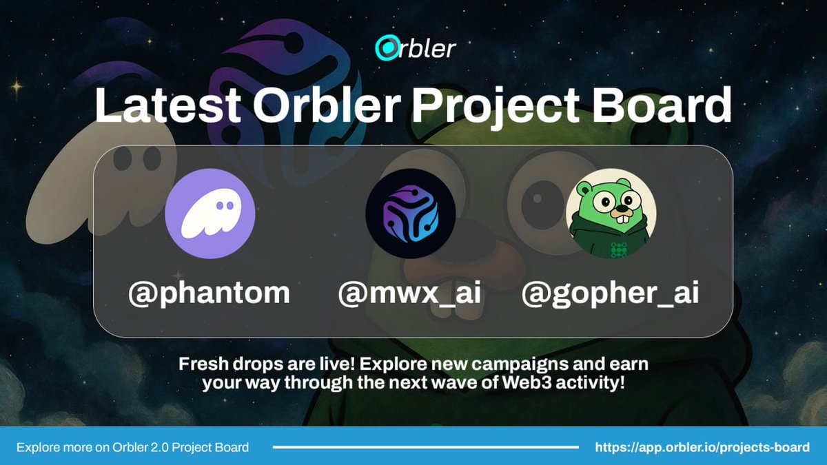 🚀 Latest Orbler Project Board 🆕

Fresh drops are live, from wallets and AI to new testnets. Explore new campaigns and earn your way through the next wave of Web3 activity. ⚡️

1️⃣ Phantom (<a href="/phantom/">Phantom</a>) - The trusted wallet of the Solana ecosystem, now expanding beyond.
At its core,